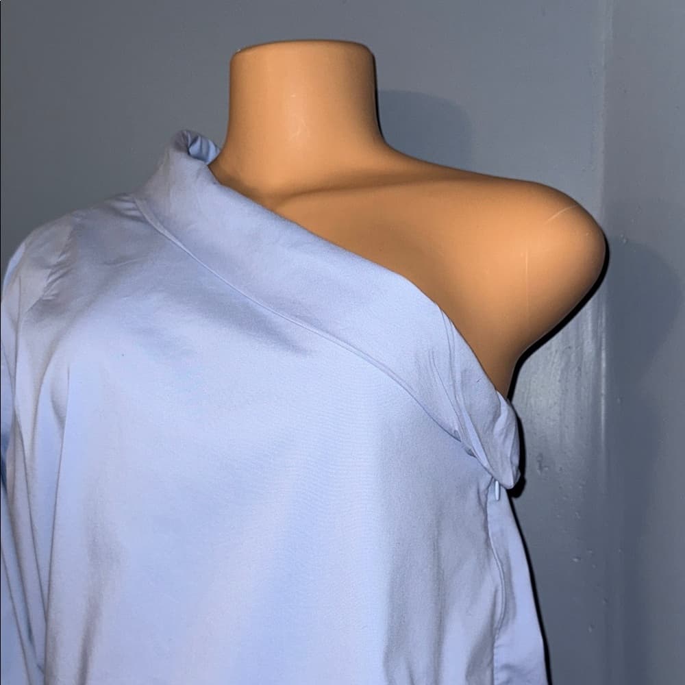 Banana Republic Light Blue Asymmetrical Blouse - Size 6 - Thumbnail 2