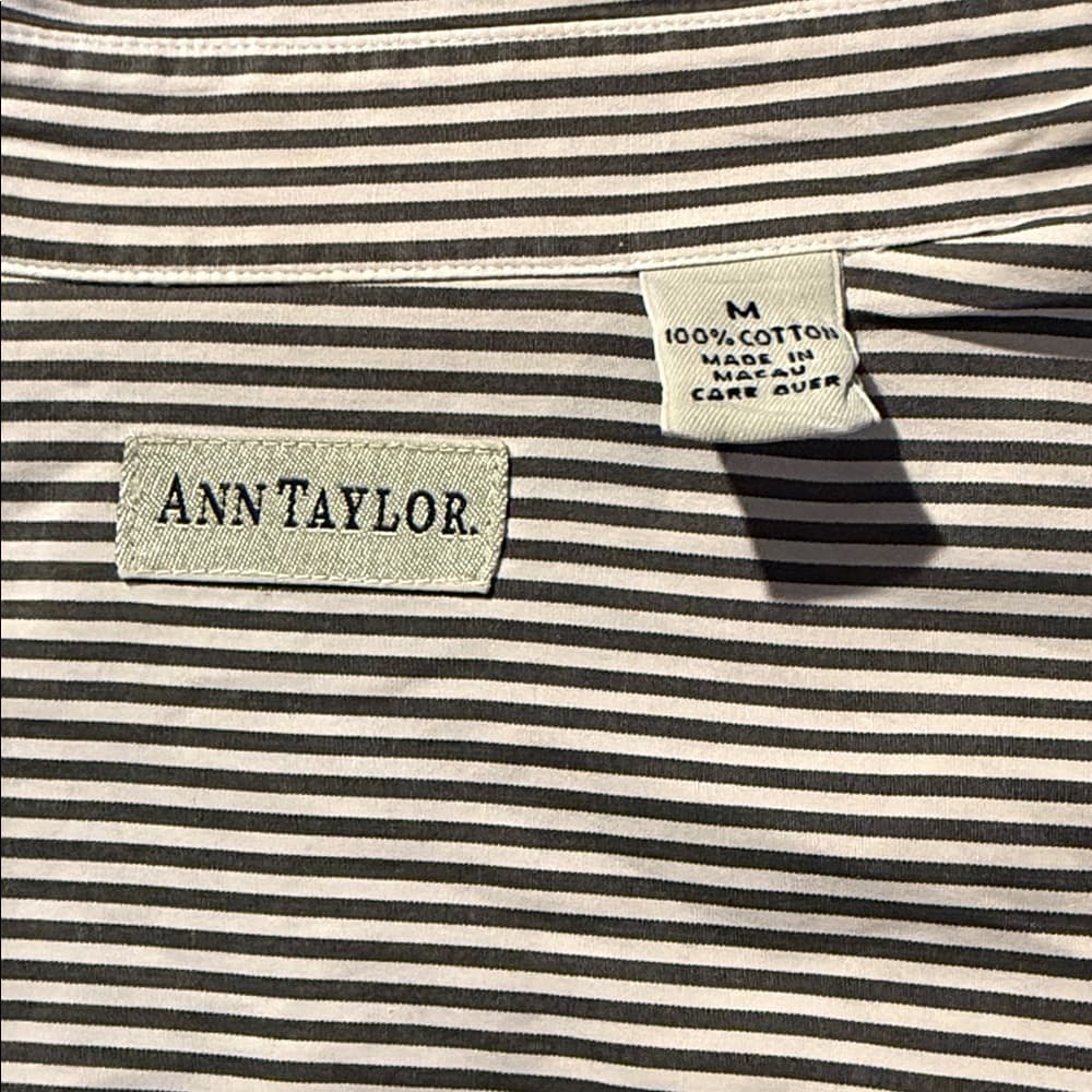 Classic Black and White Striped Shirt - Thumbnail 3