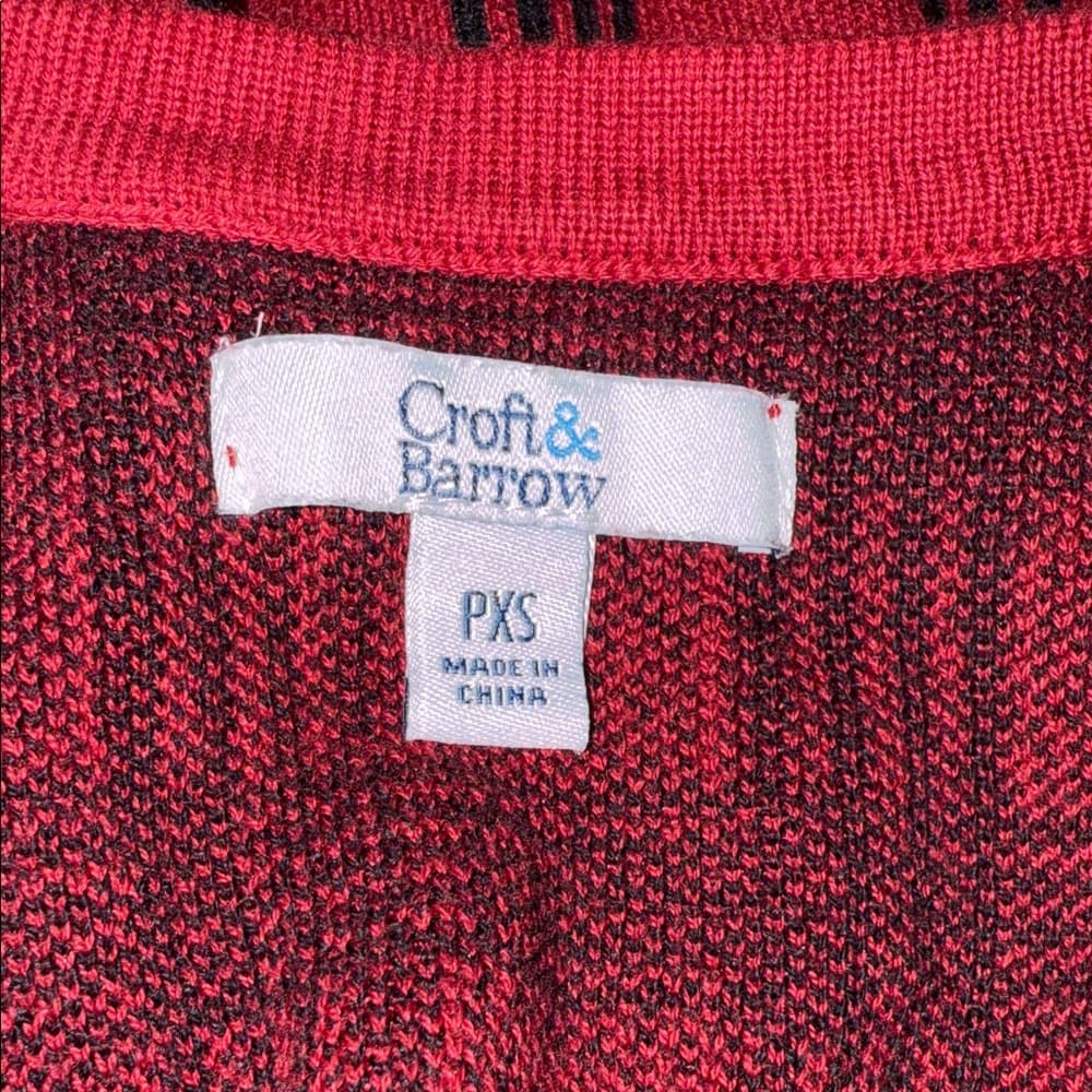 Croft & Barrow Red and Black Plaid Cardigan