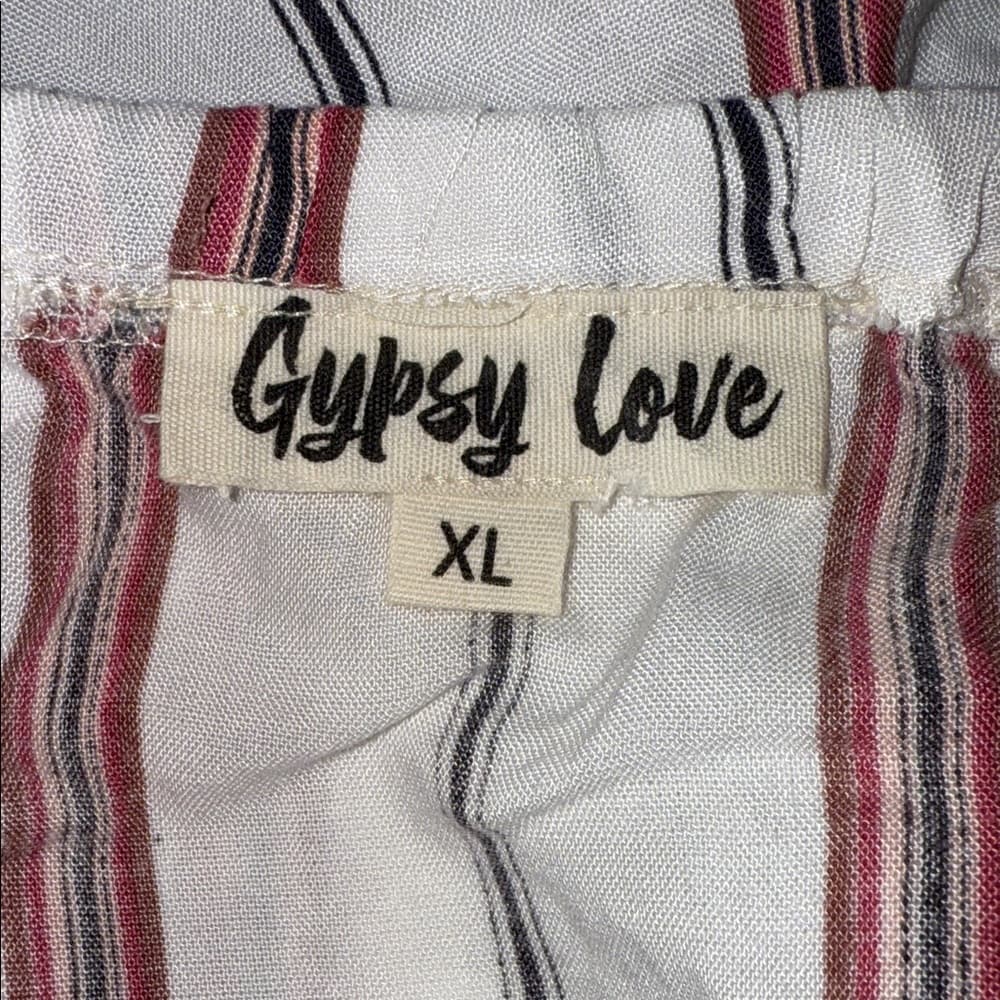 Gypsy Love Striped Flutter Sleeve Top - Size XL - Thumbnail 4