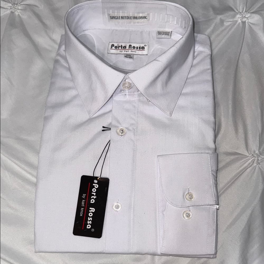 Men's Classic White Button Down Shirt - Thumbnail 4