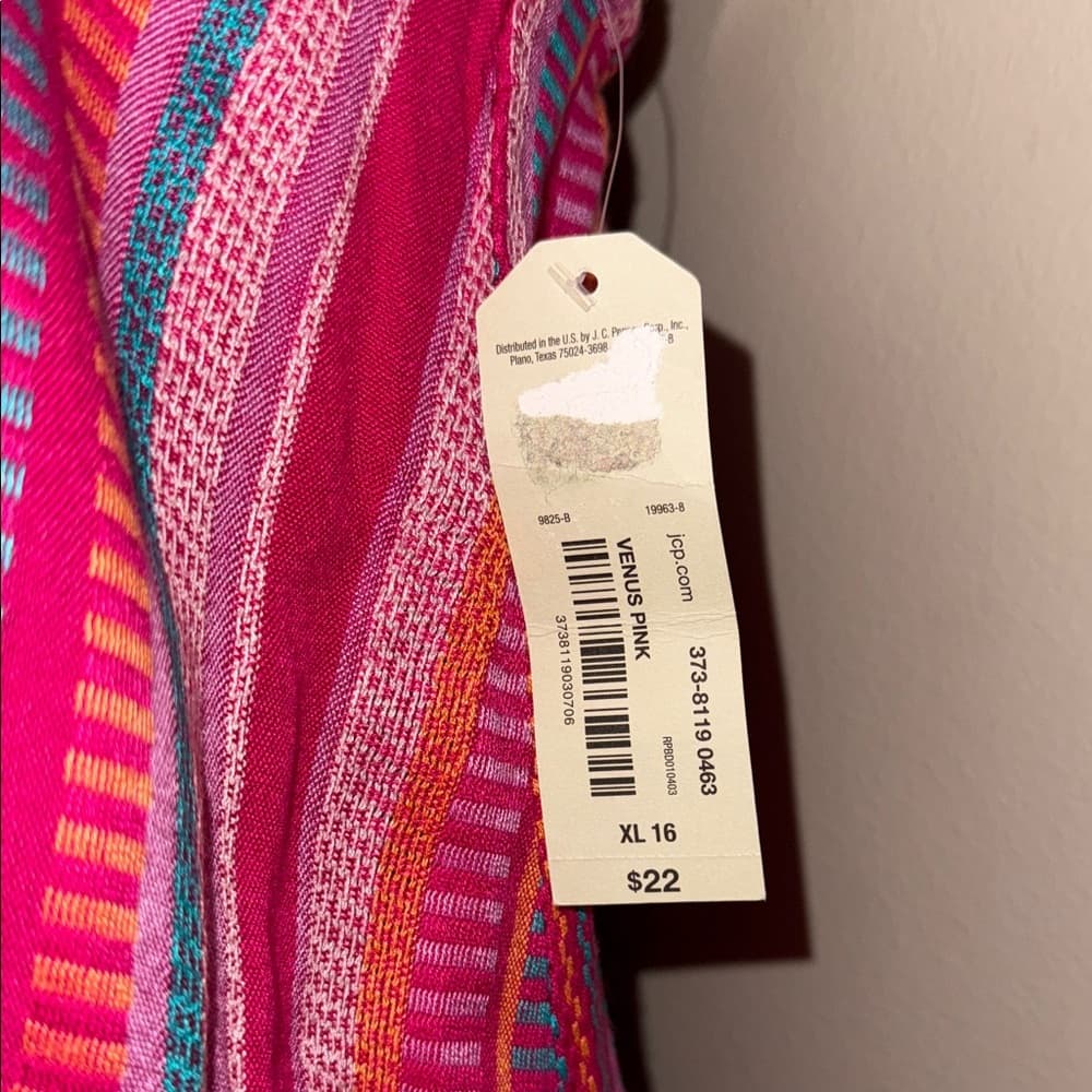 Arizona Jean Company Pink Striped Tank Top - Thumbnail 2