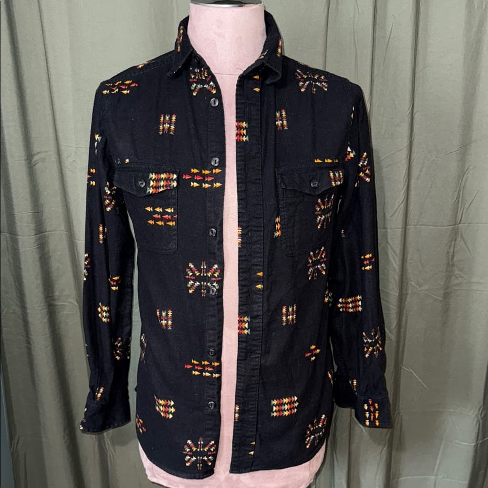 Mossimo Supply Co. Black Multicolor Patterned Shirt Jacket - Thumbnail 3
