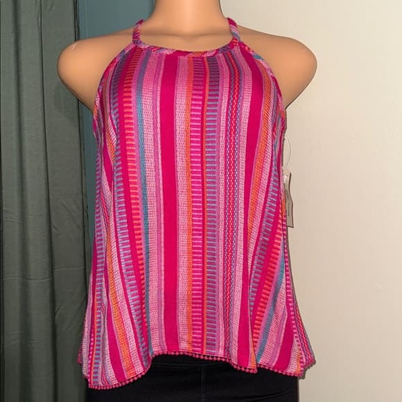 Arizona Jean Company Pink Striped Tank Top - Thumbnail 7