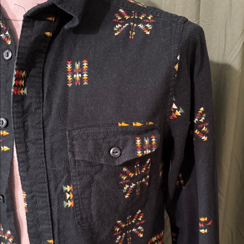 Mossimo Supply Co. Black Multicolor Patterned Shirt Jacket