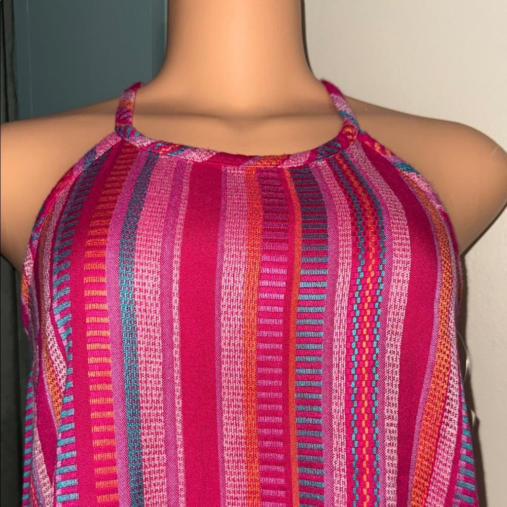 Arizona Jean Company Pink Striped Tank Top