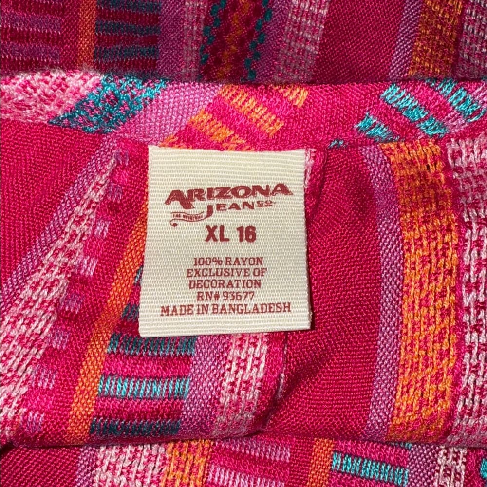 Arizona Jean Company Pink Striped Tank Top - Thumbnail 5