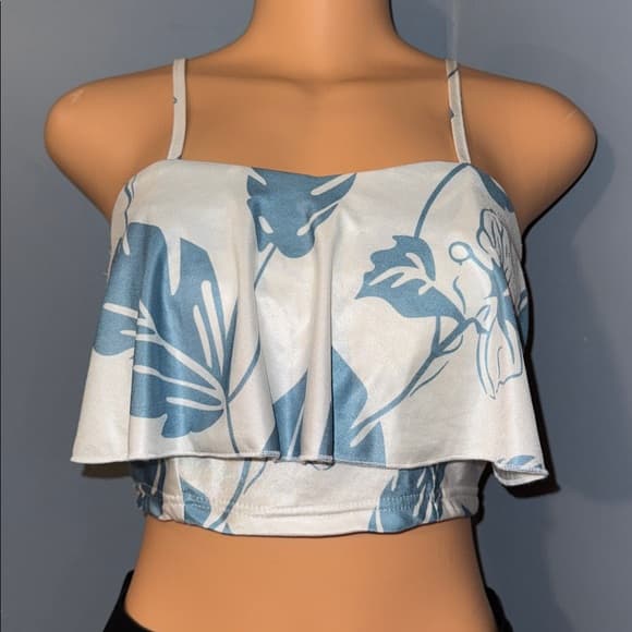 Elegant Floral Crop Top - Size M - Thumbnail 7