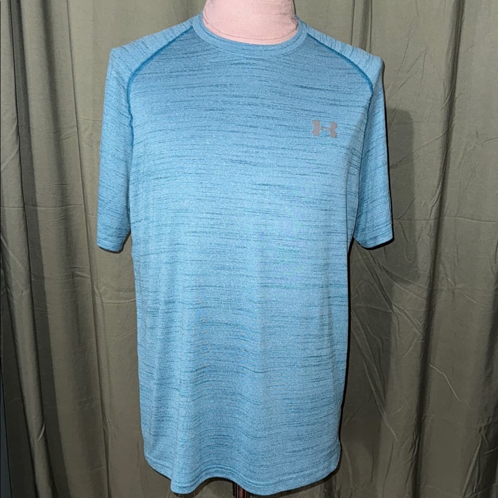 Under Armour Men's Light Blue Athletic Tee - Thumbnail 4