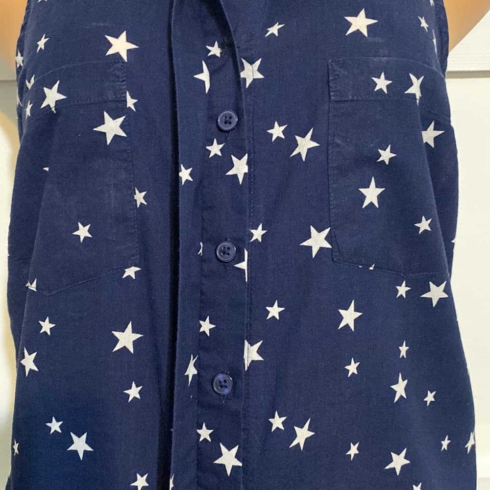 Faded Glory Starry Sleeveless Blouse - Size Small - Thumbnail 3
