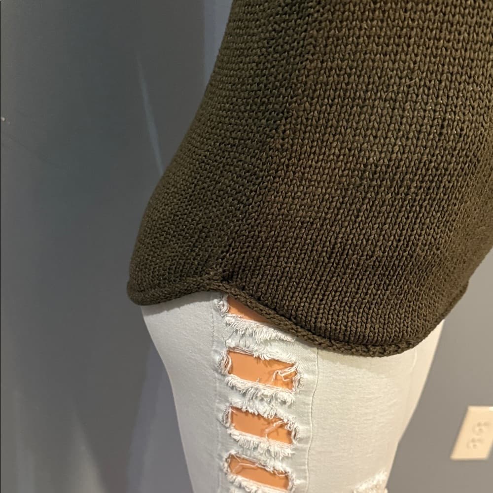 H&M Dark Brown V-Neck Sweater for Women - Thumbnail 3