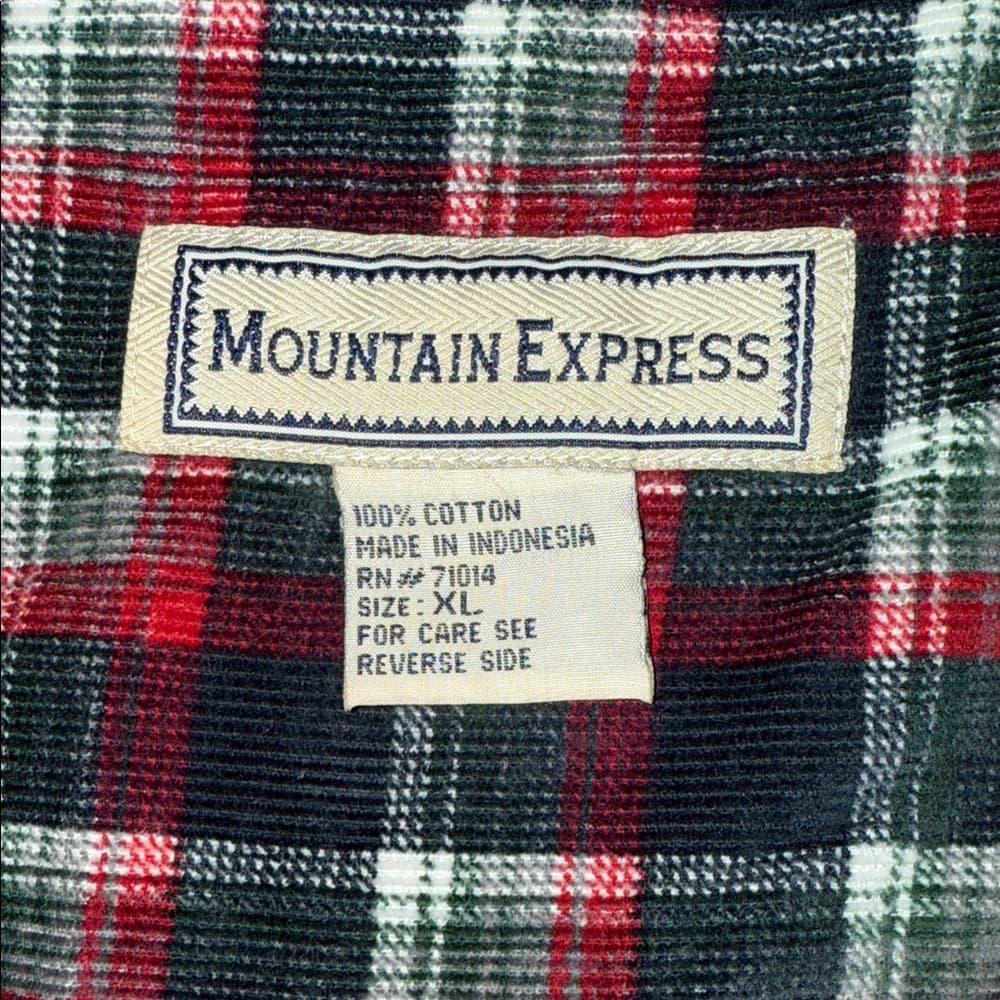 Men's Red and Black Plaid Corduroy Button Down Shirt - Thumbnail 3