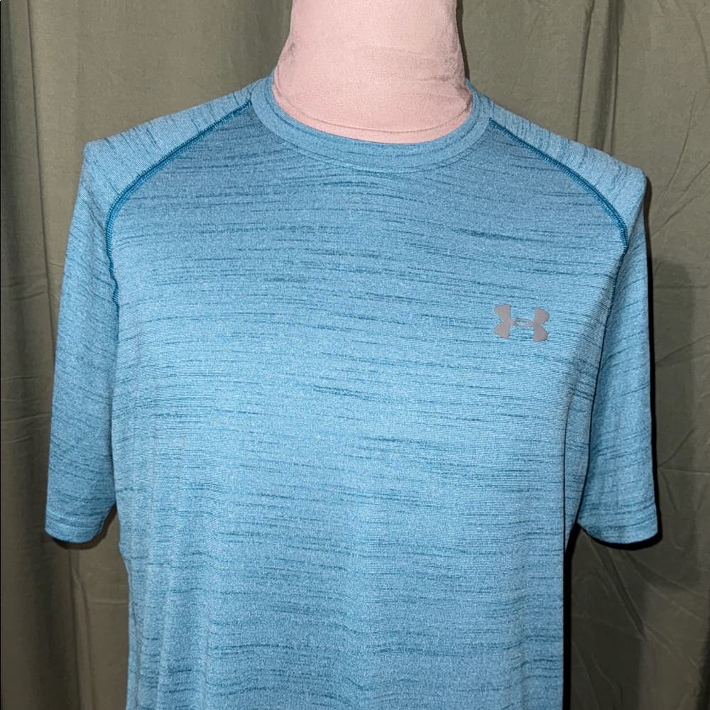 Under Armour Men's Light Blue Athletic Tee - Thumbnail 2