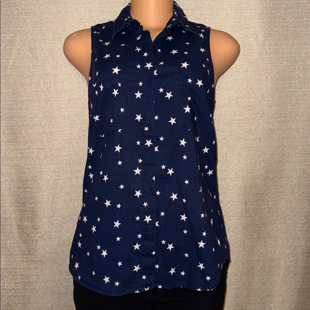 Faded Glory Starry Sleeveless Blouse - Size Small - Thumbnail 6