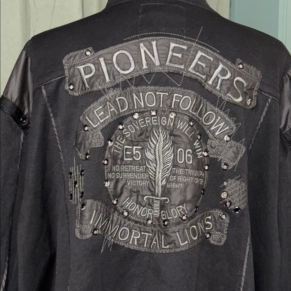 Parish Nation Men's Black Motorcycle Jacket - Thumbnail 2
