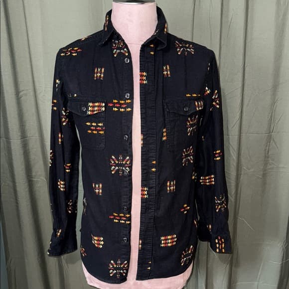 Mossimo Supply Co. Black Multicolor Patterned Shirt Jacket - Thumbnail 4