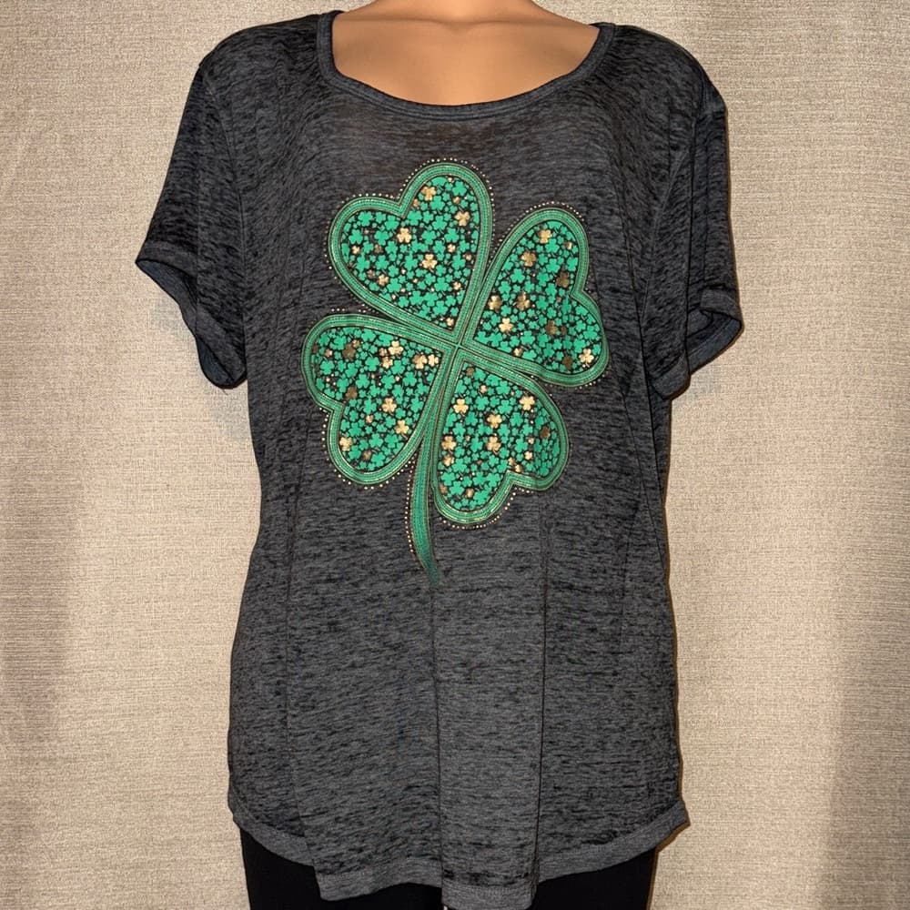 Rocker Girl XXXL Shamrock Graphic Tee - Thumbnail 4