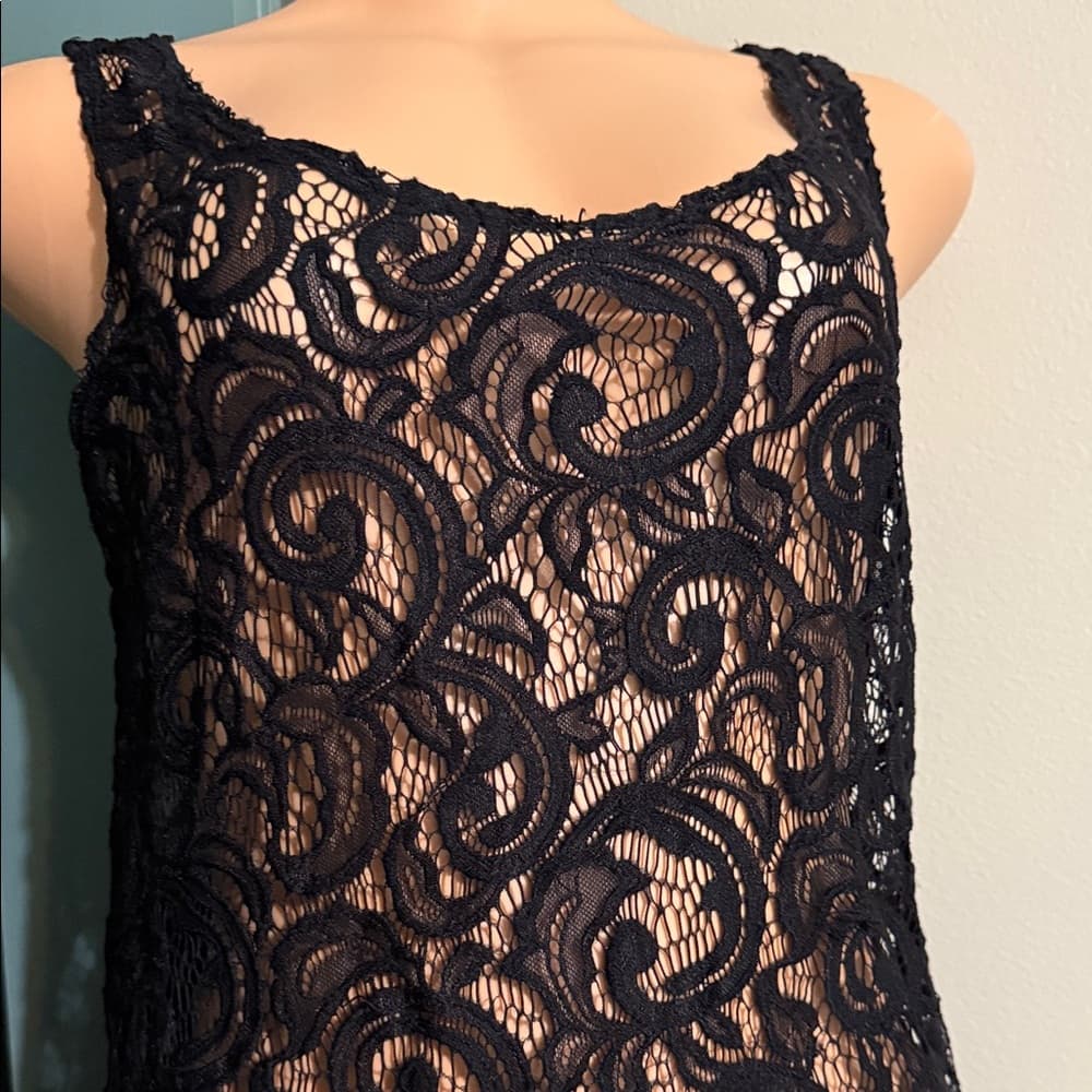 Ashley Stewart Black Lace Tank Top