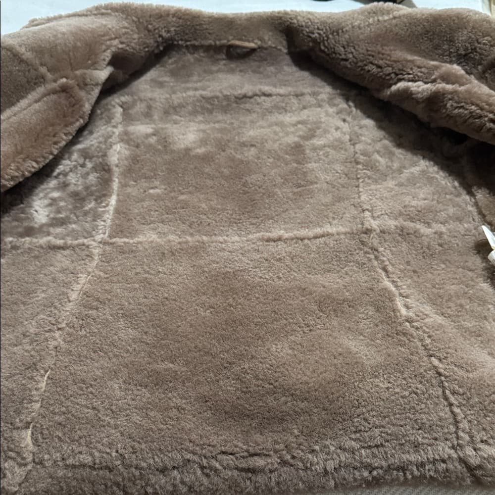 Women's Tan Shearling Jacket - Thumbnail 13