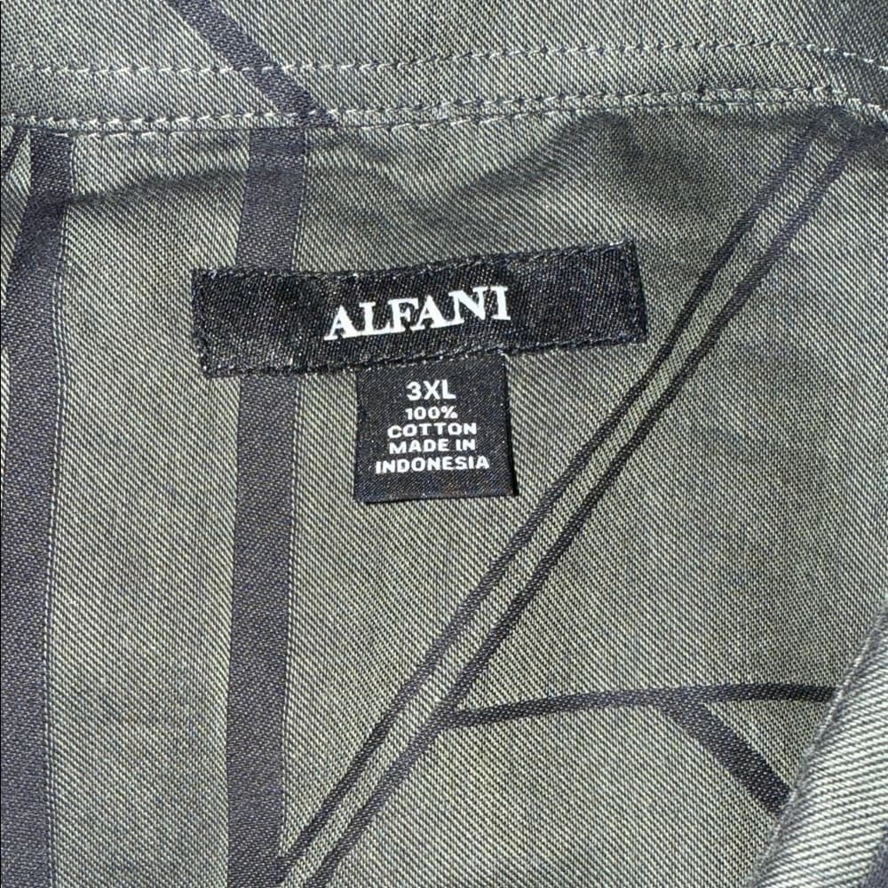 Alfani Men's Abstract Black and Gray Shirt - Thumbnail 2