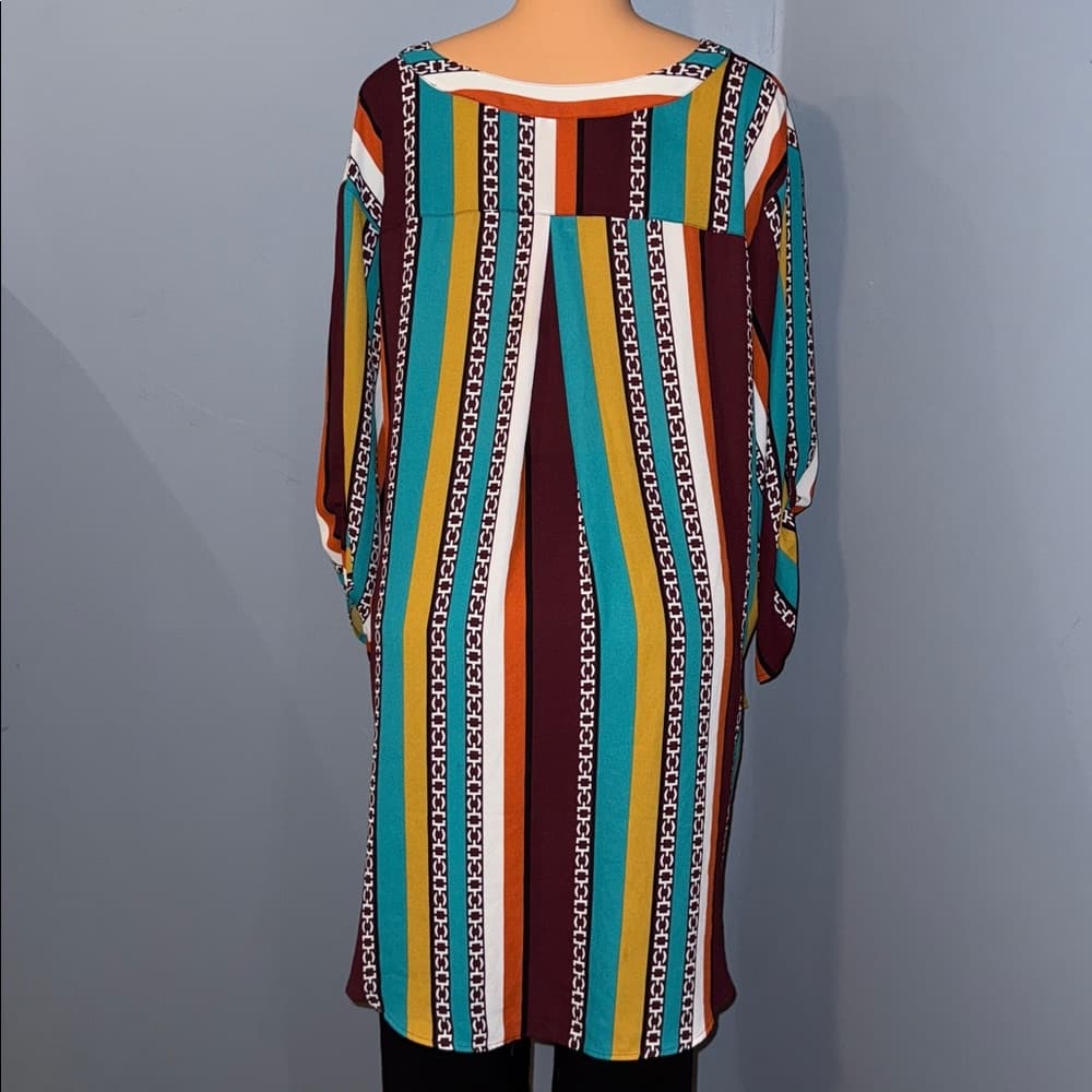 Stylish Cato Striped Blouse - Size 26W - Thumbnail 3