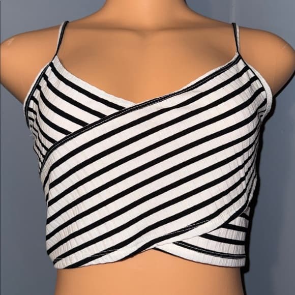 Forever 21 Striped Wrap Crop Top - Size M - Thumbnail 6