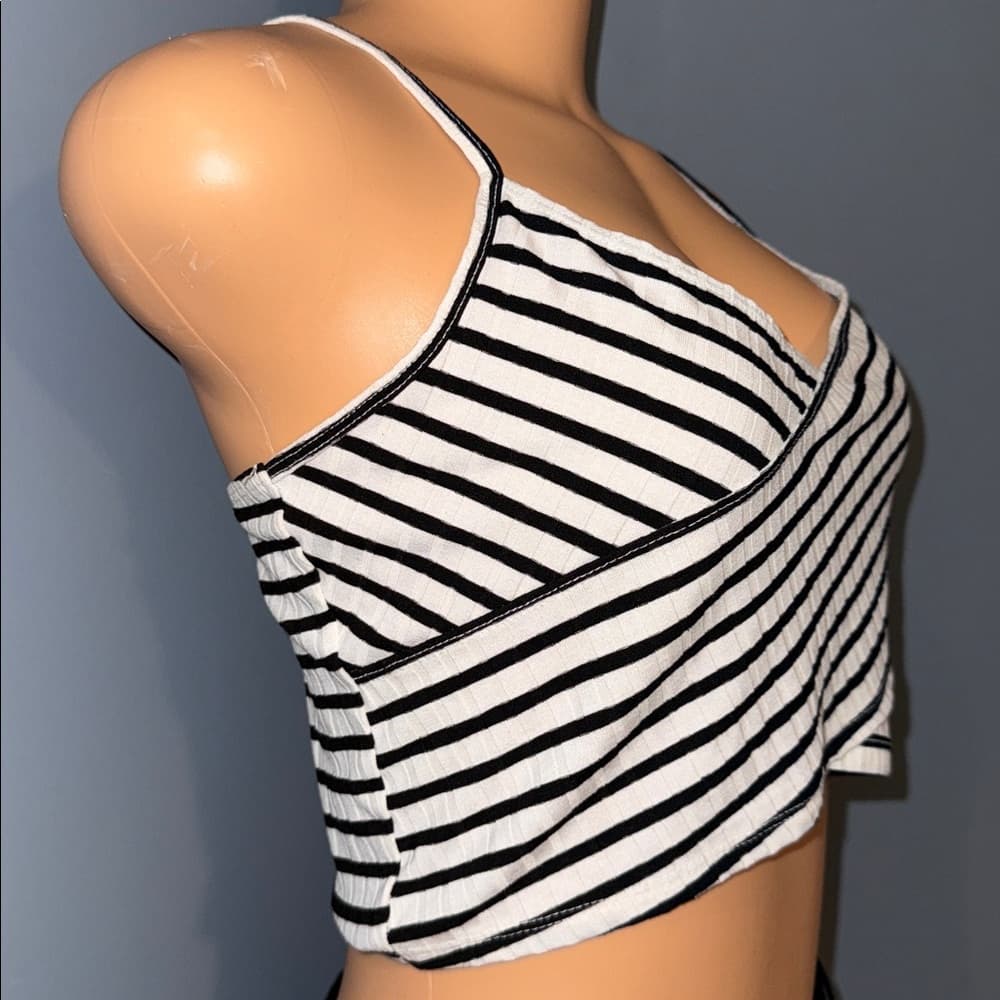 Forever 21 Striped Wrap Crop Top - Size M