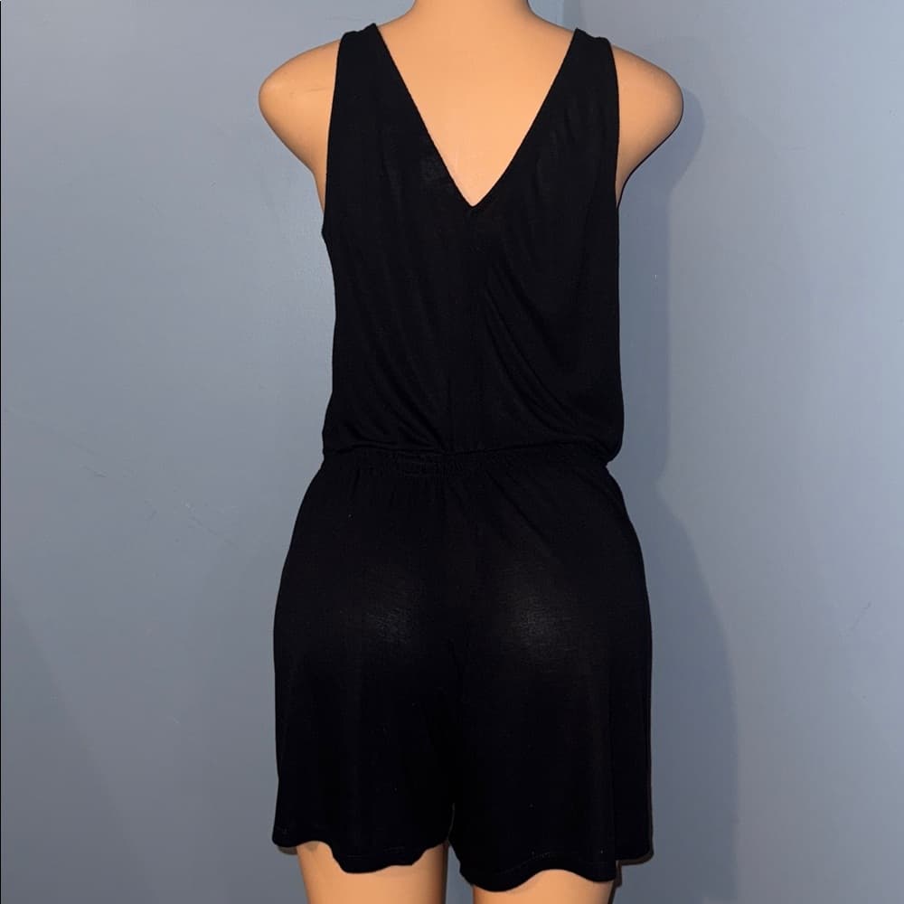 H&M Black Sleeveless Romper - Size Small - Thumbnail 5