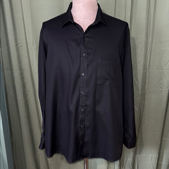 Van Heusen Men's Black Dress Shirt - Thumbnail 4