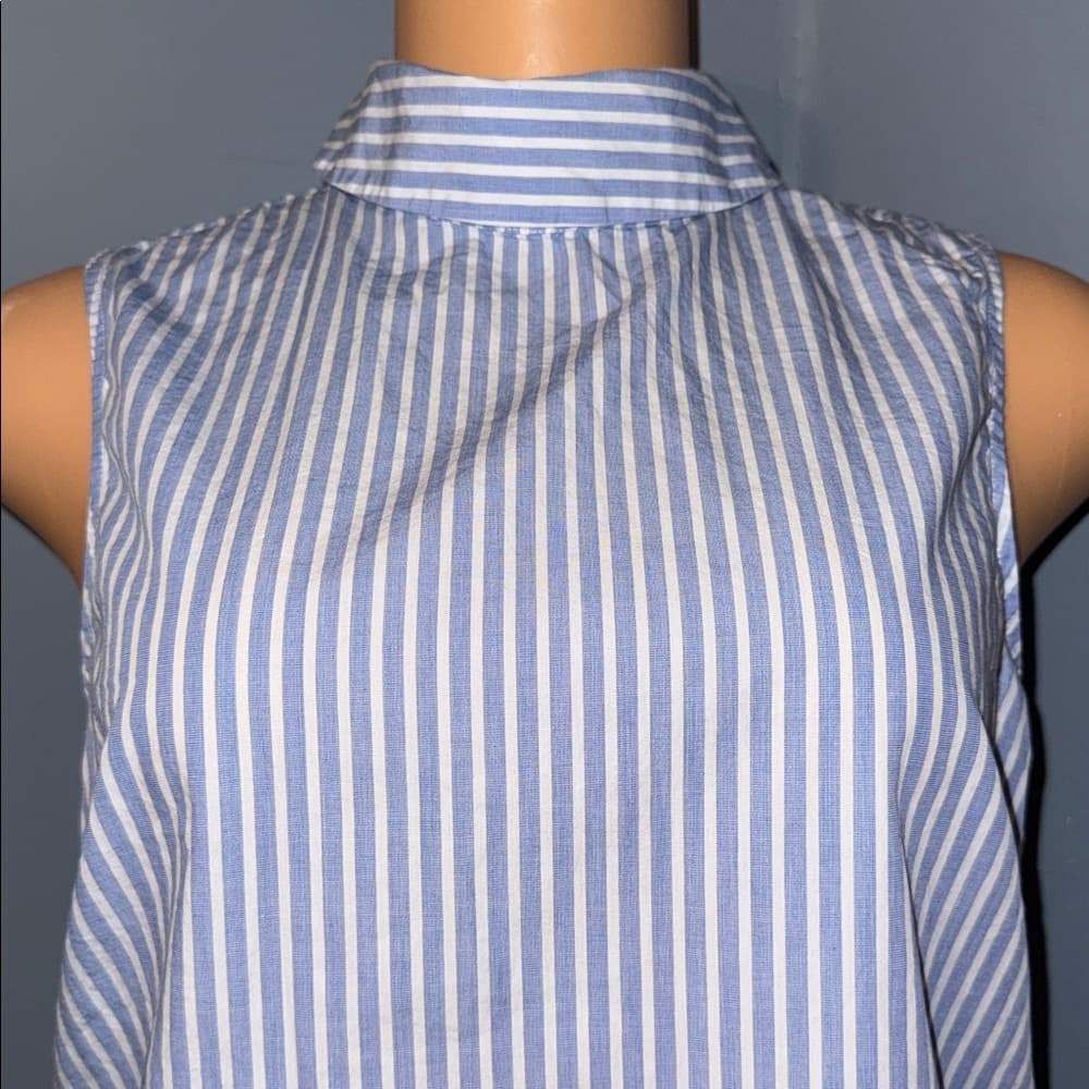 H&M Striped Sleeveless Top With Button Down Back - Size Small