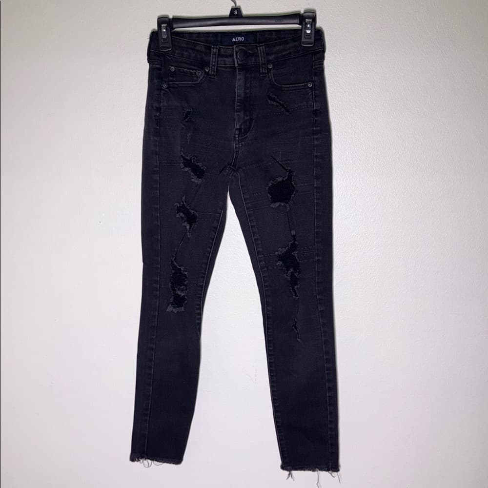 Aero black denim high-rise jeans - Thumbnail 9