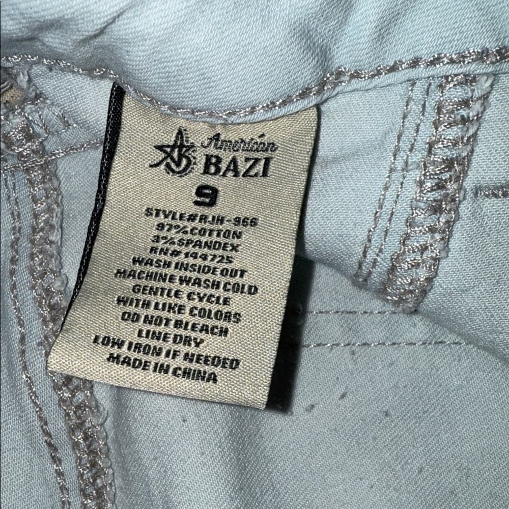 American Bazi Light Wash Distressed High Rise Skinny Jeans - Size 9 - Thumbnail 6