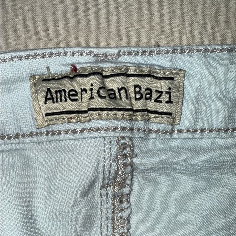 American Bazi Light Wash Distressed High Rise Skinny Jeans - Size 9 - Thumbnail 5