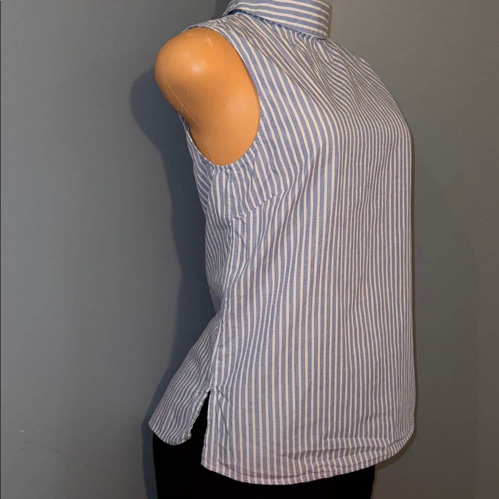 H&M Striped Sleeveless Top With Button Down Back - Size Small - Thumbnail 2
