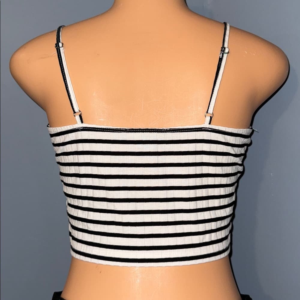 Forever 21 Striped Wrap Crop Top - Size M - Thumbnail 2