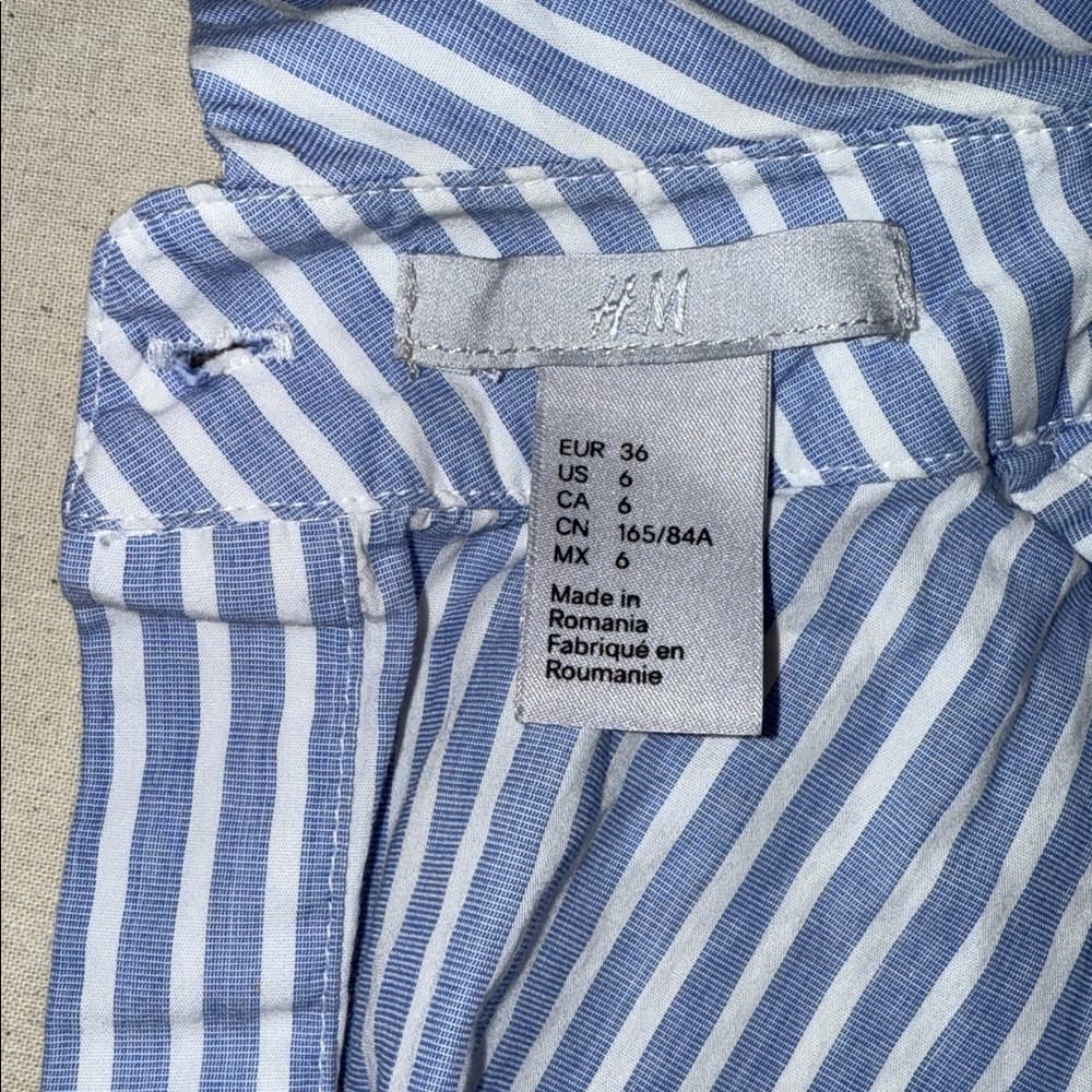 H&M Striped Sleeveless Top With Button Down Back - Size Small - Thumbnail 6