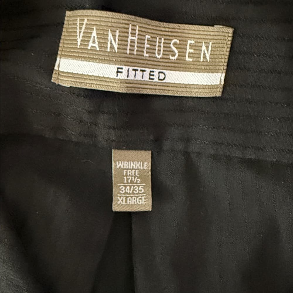Van Heusen Black Pinstripe Dress Shirt - Thumbnail 3