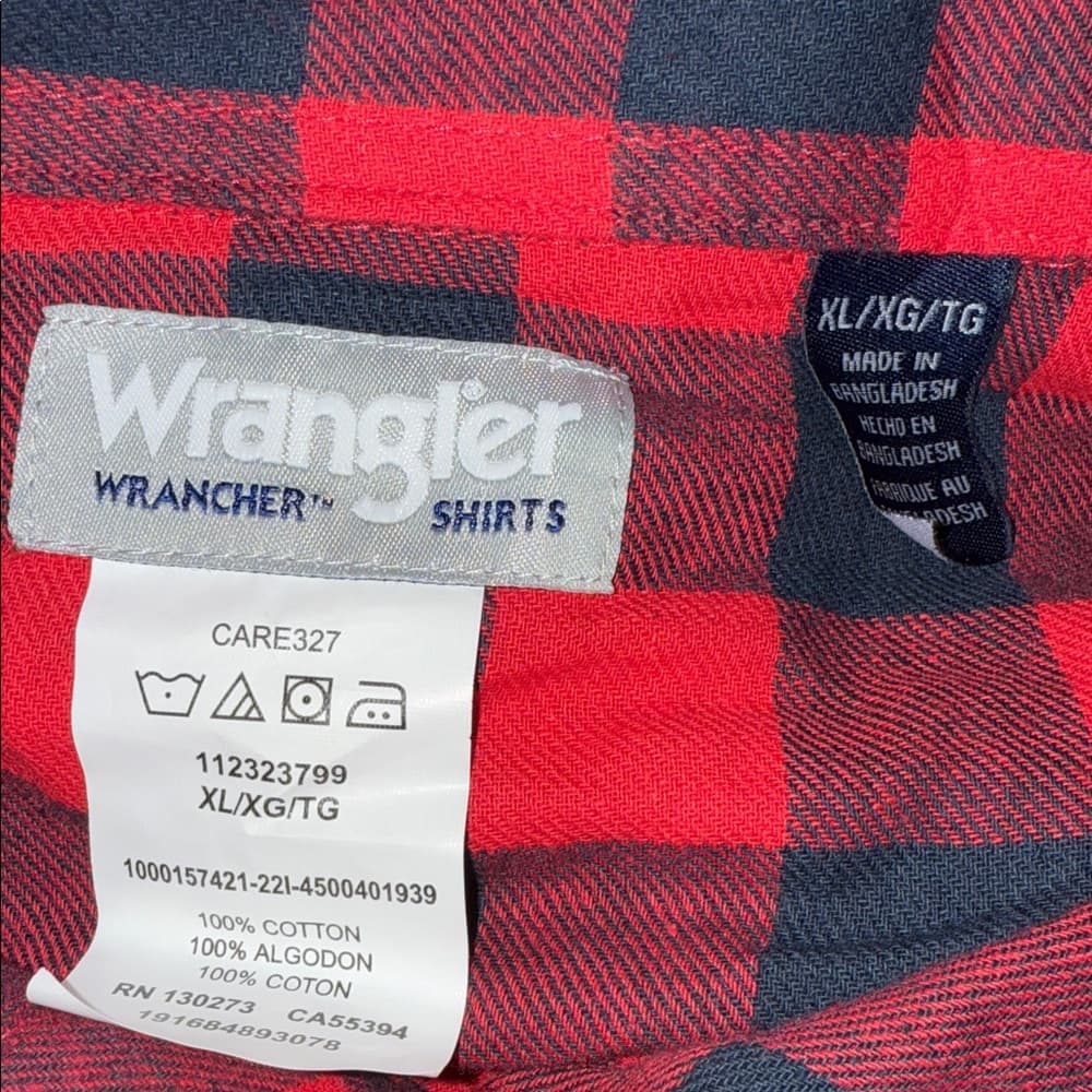 Wrangler Men's Red and Black Checkered Shirt - Thumbnail 4