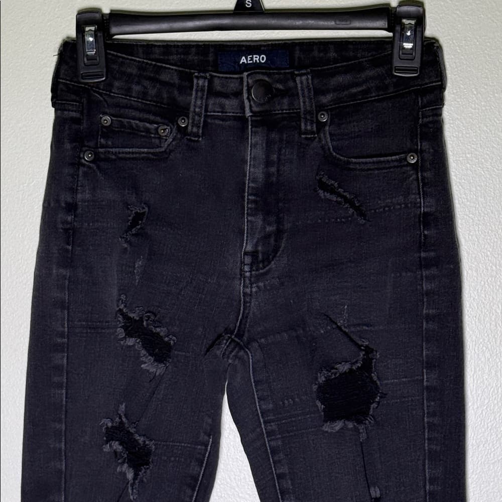 Aero black denim high-rise jeans - Thumbnail 2