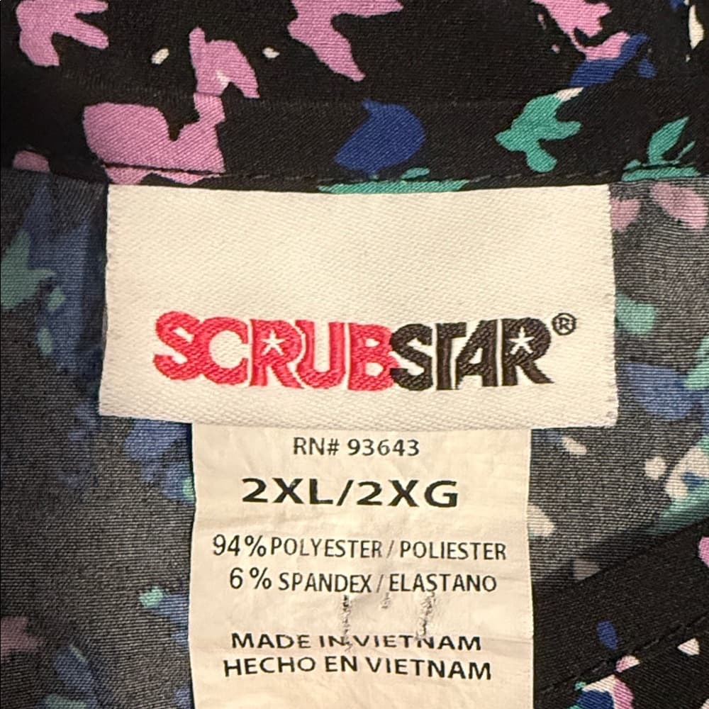 Scrubstar Scrub Top, Size 2XL - Multicolor Pattern - Thumbnail 6