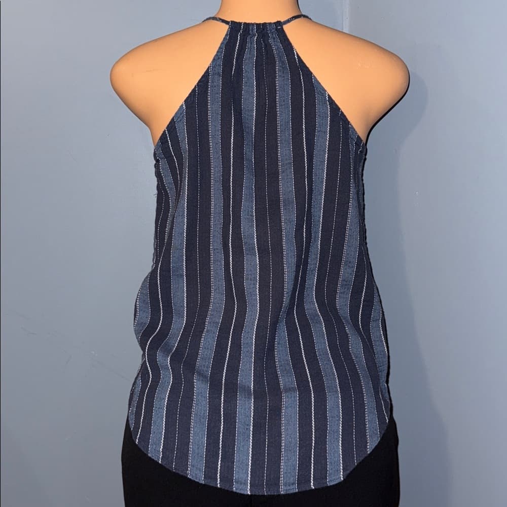LOFT Chic Striped Halter Top, Size XXSP - Thumbnail 2