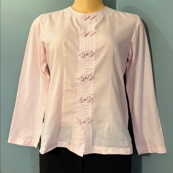 Very Dainty Light Pink Long Sleeve Blouse - Size 1 - Thumbnail 5