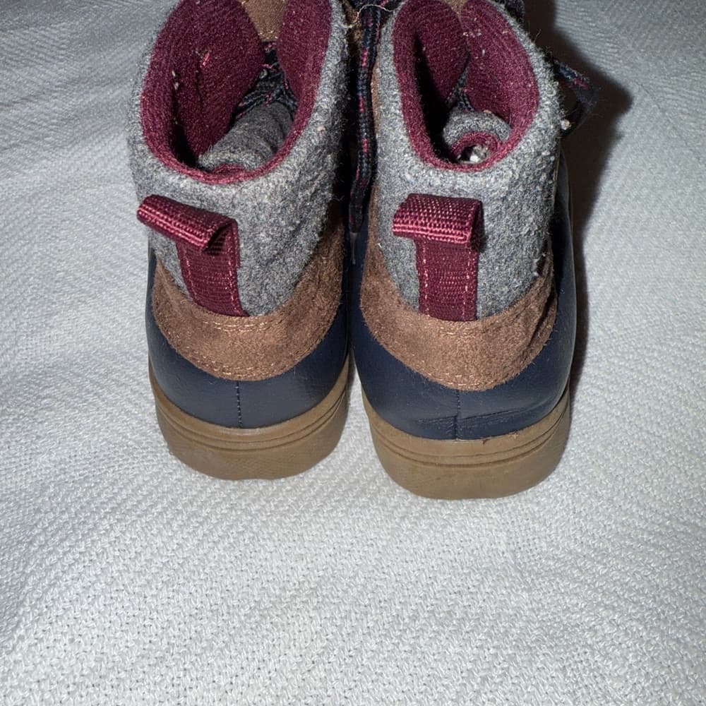 Carter's Kids' Blue and Brown Boots - Thumbnail 3