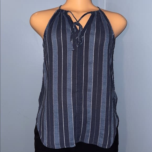 LOFT Chic Striped Halter Top, Size XXSP - Thumbnail 5