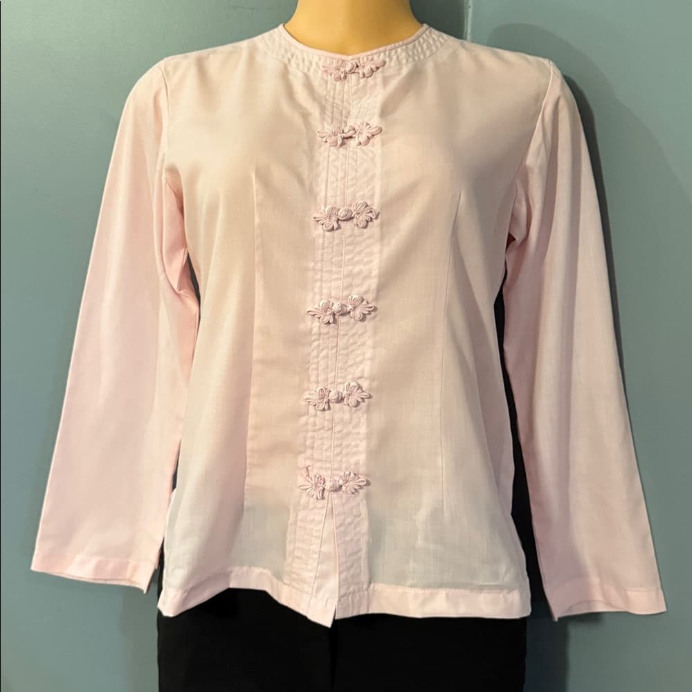 Very Dainty Light Pink Long Sleeve Blouse - Size 1 - Thumbnail 4