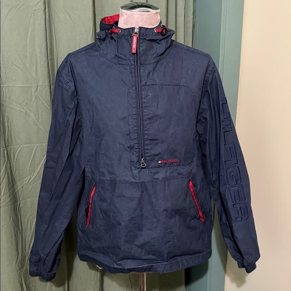 Tommy Hilfiger Dark Blue Anorak with Red Details - Thumbnail 6