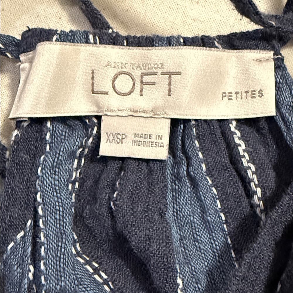LOFT Chic Striped Halter Top, Size XXSP - Thumbnail 3