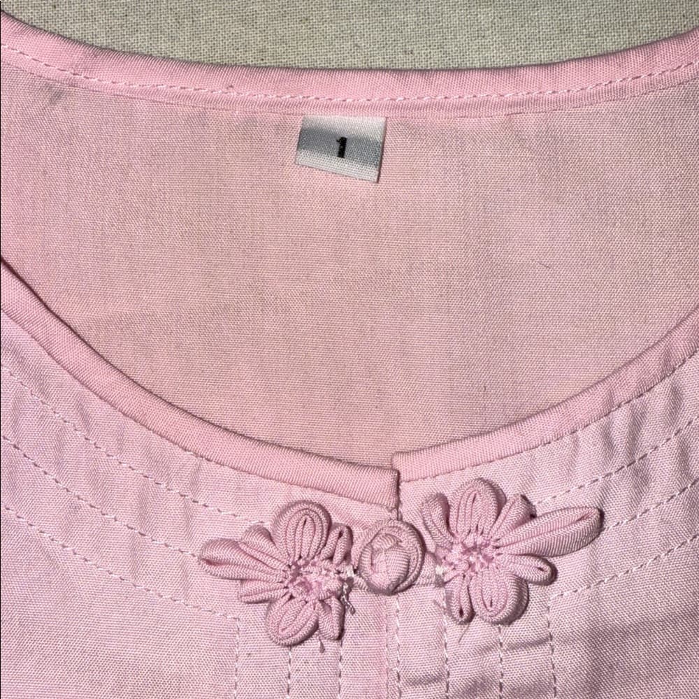 Very Dainty Light Pink Long Sleeve Blouse - Size 1 - Thumbnail 3