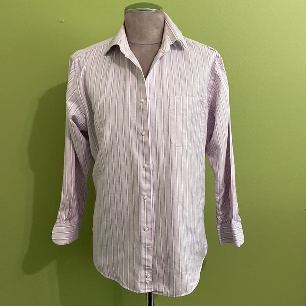Purple striped long sleeve button down shirt - Thumbnail 3
