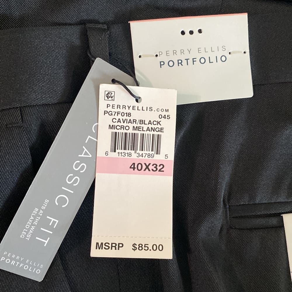 40 x 32 Perry Ellis Portfolio NWT dress slacks - Thumbnail 2